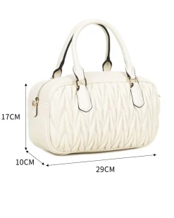 RIFLE - Bauletto due manici beige trapuntato, tracolla removibile