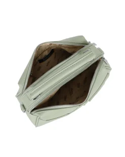 RIFLE - Borsa a mano verde salvia con due scomparti principali e finte tasche frontali, tracolla removibile