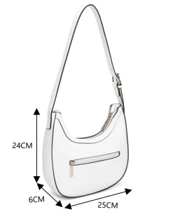 RIFLE - Borsa a spalla bianca con tasca posteriore e finte tasche frontali