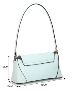 RIFLE - Borsa a spalla celeste lucida con patta e chiusura a incastro