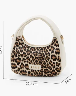 RIFLE - Borsa a spalla leopardata con tracolla removibile