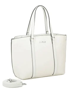 RIFLE - Borsa shopping bianca con tre scomparti principali, tracolla removibile