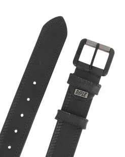 RIFLE - Cintura nera da uomo in VERA PELLE con fibbia nichel free