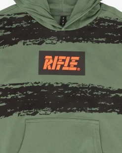 RIFLE - FELPA VERDE CON CAPPUCCIO PER RAGAZZI 8-16 ANNI