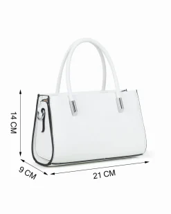 RIFLE - Minibag due manici bianca con tracolla removibile