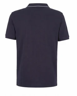 RIFLE - Polo manica corta blu in piquet