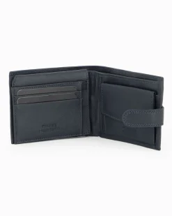 RIFLE - Portafoglio blu in VERA PELLE con pattina e ribaltina