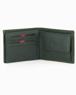 RIFLE - Portafoglio verde da uomo in VERA PELLE con ribaltina interna