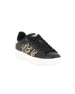RIFLE - Scarpa sneakers nera da donna con lacci e inserti maculati