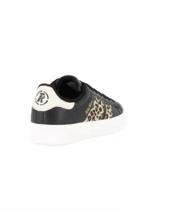 RIFLE - Scarpa sneakers nera da donna con lacci e inserti maculati