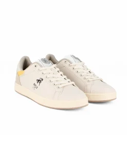 RIFLE - Sneaker beige con inserti gialli