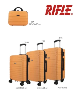 RIFLE - TROLLEY ARANCIONE IN ABS 4 RUOTE