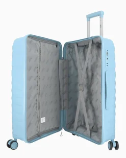 RIFLE - TROLLEY CELESTE IN ABS 4 RUOTE CON COMBINAZIONE TSA