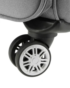 RIFLE - TROLLEY GRIGIO IN TESSUTO CON DOPPIA TASCA FRONTALE E 4 RUOTE
