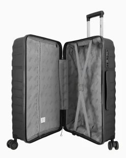 RIFLE - TROLLEY NERO IN ABS 4 RUOTE CON COMBINAZIONE TSA