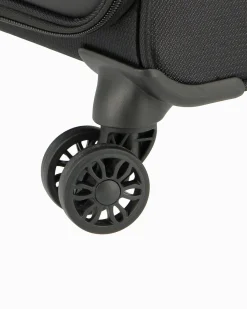 RIFLE - TROLLEY NERO IN TESSUTO CON DOPPIA TASCA FRONTALE, COMBINAZIONE TSA E 4 RUOTE