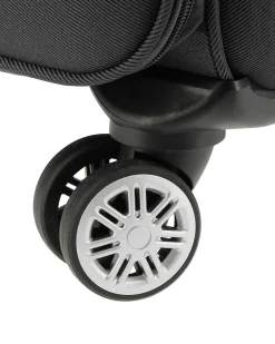 RIFLE - TROLLEY NERO IN TESSUTO CON DOPPIA TASCA FRONTALE E 4 RUOTE