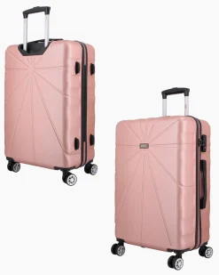 RIFLE - TROLLEY ROSE GOLD 4 RUOTE IN ABS CON COMBINAZIONE TSA