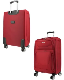 RIFLE - TROLLEY ROSSO IN TESSUTO CON DOPPIA TASCA FRONTALE  E 4 RUOTE