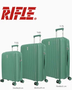 RIFLE - TROLLEY VERDE IN ABS 4 RUOTE CON COMBINAZIONE TSA