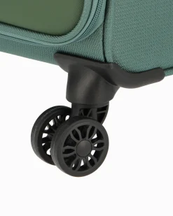 RIFLE - TROLLEY VERDE IN TESSUTO CON DOPPIA TASCA FRONTALE, COMBINAZIONE TSA E 4 RUOTE