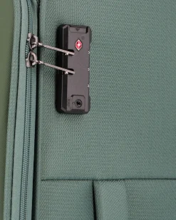 RIFLE - TROLLEY VERDE IN TESSUTO CON DOPPIA TASCA FRONTALE, COMBINAZIONE TSA E 4 RUOTE