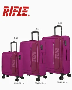 RIFLE - TROLLEY VIOLA IN TESSUTO CON DOPPIA TASCA FRONTALE, COMBINAZIONE TSA E 4 RUOTE