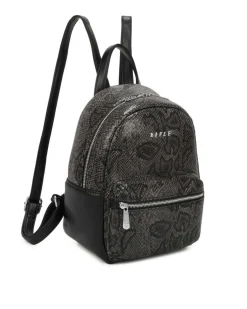 RIFLE - Zaino nero pitonato con tasca frontale