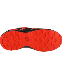 SALOMON - Scarpa da trekking nera e rossa impermeabile con intersuola in EVA ammortizzante, numerata 31/39 - SPEEDCROSS CSWP J
