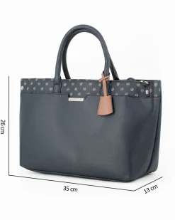 SERGIO TACCHINI - Borsa a mano blu con tasca frontale, tracolla removibile