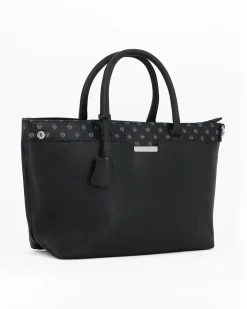 SERGIO TACCHINI - Borsa a mano nera con tasca frontale, tracolla removibile