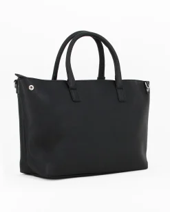 SERGIO TACCHINI - Borsa a mano nera con tasca frontale, tracolla removibile