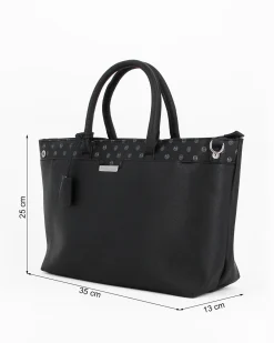 SERGIO TACCHINI - Borsa a mano nera con tasca frontale, tracolla removibile