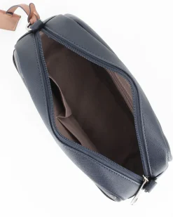 SERGIO TACCHINI - Borsa blu con tasca frontale e ciondolo portachiavi, tracolla removibile