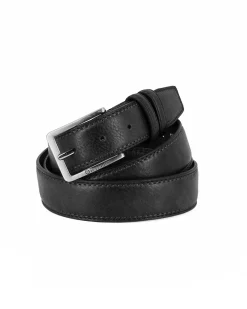 SERGIO TACCHINI - Cinta da uomo nera con fodera in VERA PELLE
