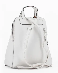 SERGIO TACCHINI - Zaino bianco con tasca frontale e pennacchio a frange removibile
