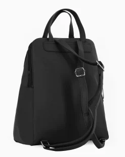 SERGIO TACCHINI - Zaino nero con tasca frontale e pennacchio a frange removibile
