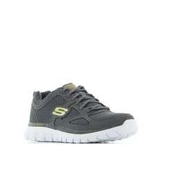 SKECHERS - BURNS - AGOURA - Sneakers grigia con tomaia in tessuto e pelle