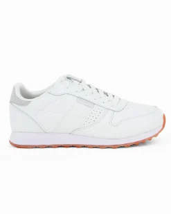SKECHERS OLD SCHOOL COOL - Sneakers da donna bianca con dettagli argento glitter e soletta in memory foam traspirante
