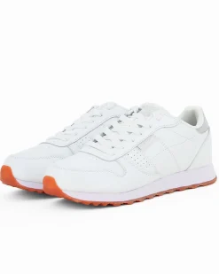 SKECHERS OLD SCHOOL COOL - Sneakers da donna bianca con dettagli argento glitter e soletta in memory foam traspirante