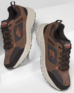 SKECHERS - Scarpa da uomo relaxed fit marrone e nera con soletta in memory foam
