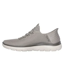 SKECHERS SLIP-INS SUMMITS-HIGH RANGE - Sneakers taupe con tomaia in mesh e lacci elasticizzati