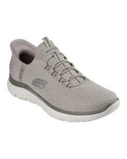 SKECHERS SLIP-INS SUMMITS-HIGH RANGE - Sneakers taupe con tomaia in mesh e lacci elasticizzati