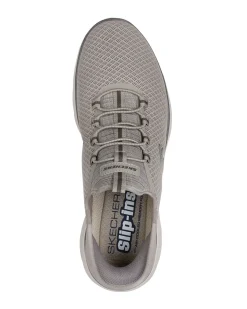 SKECHERS SLIP-INS SUMMITS-HIGH RANGE - Sneakers taupe con tomaia in mesh e lacci elasticizzati
