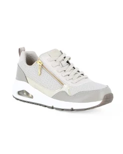 SKECHERS - UNO - METALLIC SLIDERS - Sneakers taupe da donna  con zip laterale