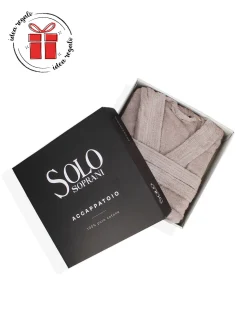 SOLO SOPRANI - Accappatoio unisex con cappuccio tortora