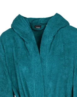 SOLO SOPRANI - Accappatoio unisex con cappuccio ottanio