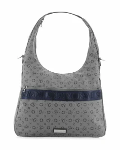 SOLO SOPRANI - Borsa sacca jeans con tasca frontale, tracolla removibile
