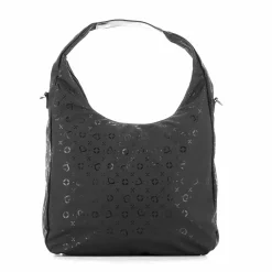 SOLO SOPRANI - Borsa sacca nera con tasca frontale, tracolla removibile