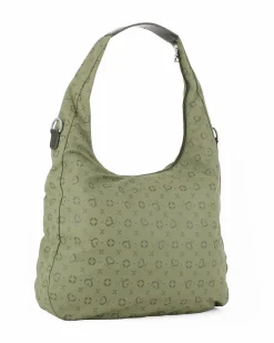 SOLO SOPRANI - Borsa sacca verde con tasca frontale, tracolla removibile